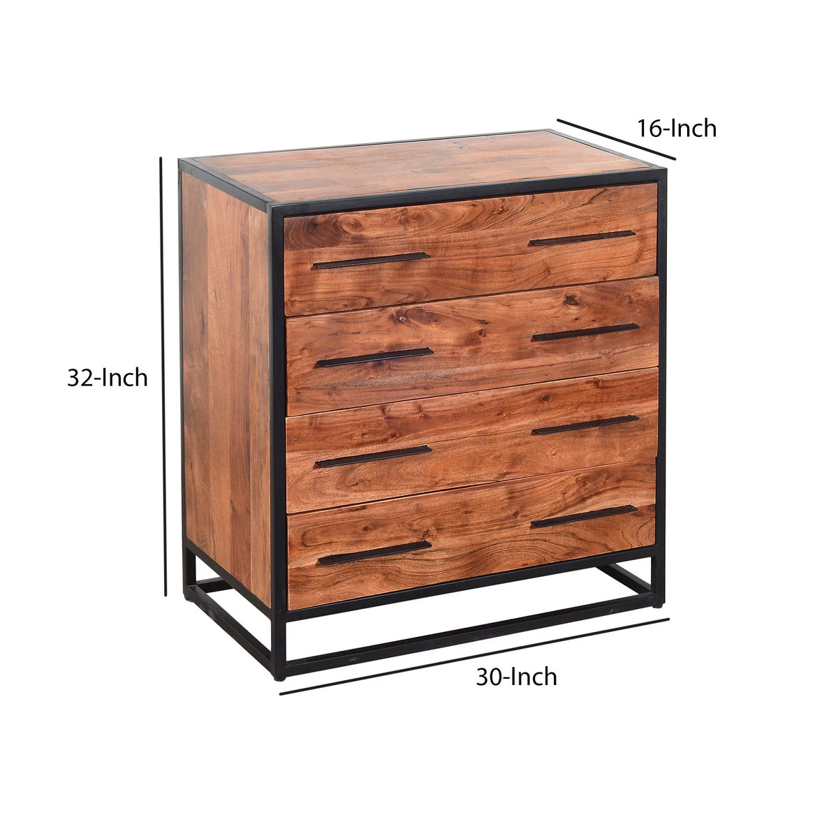 Brown and Black 4 Drawer Dresser I988