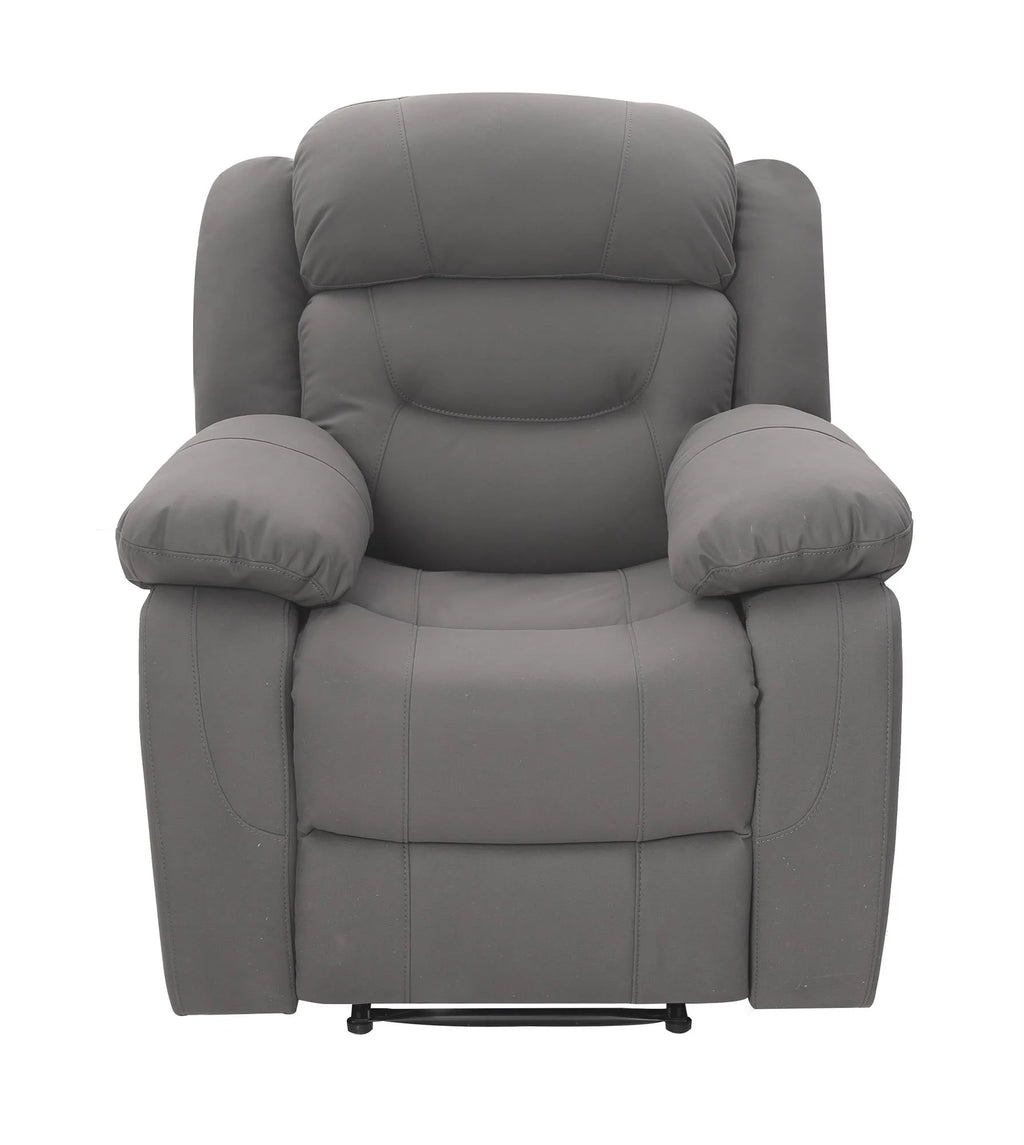 Gray Faux Microsuede Recliner with Cupholder K25995