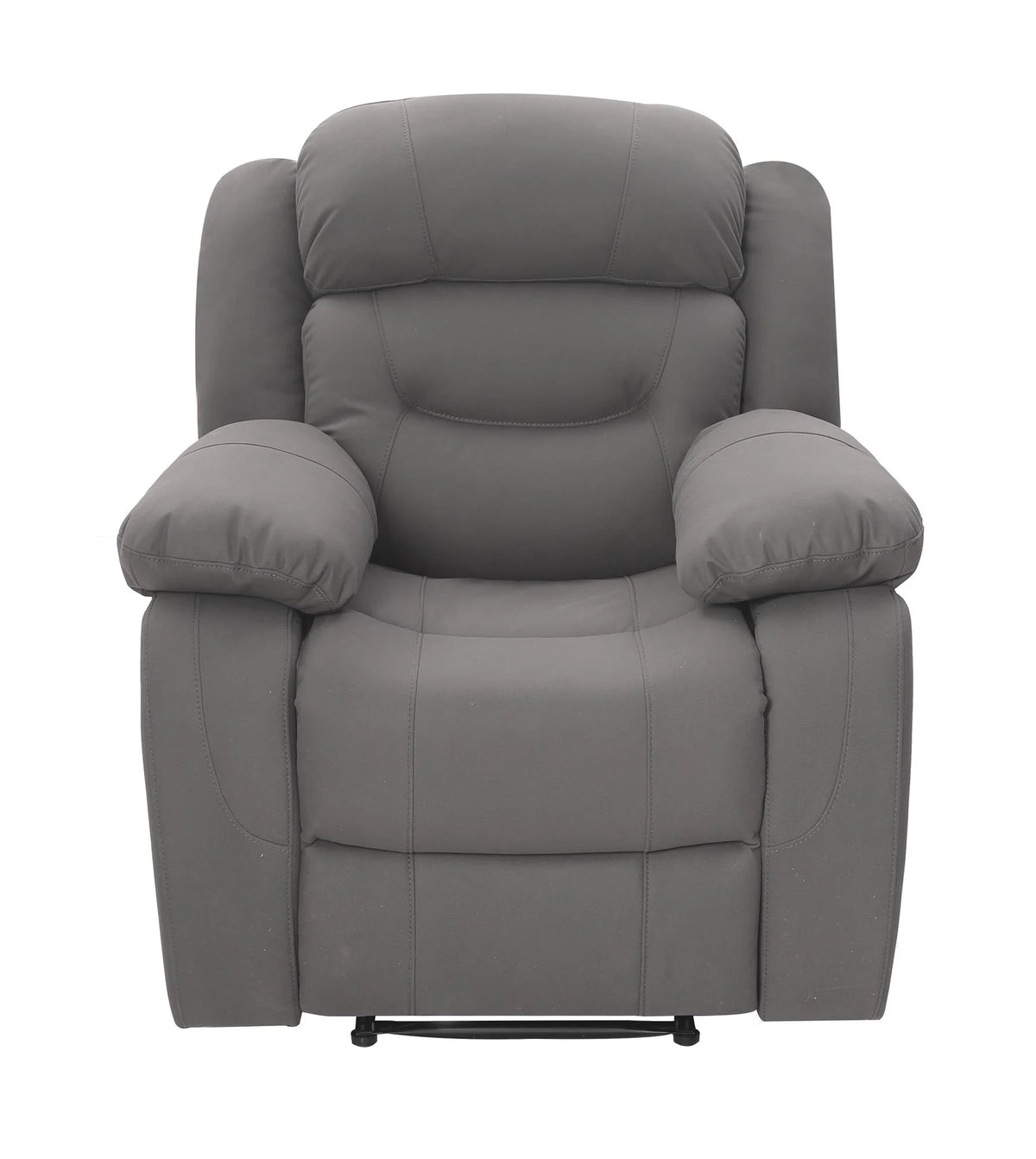 Gray Faux Microsuede Recliner with Cupholder K25995
