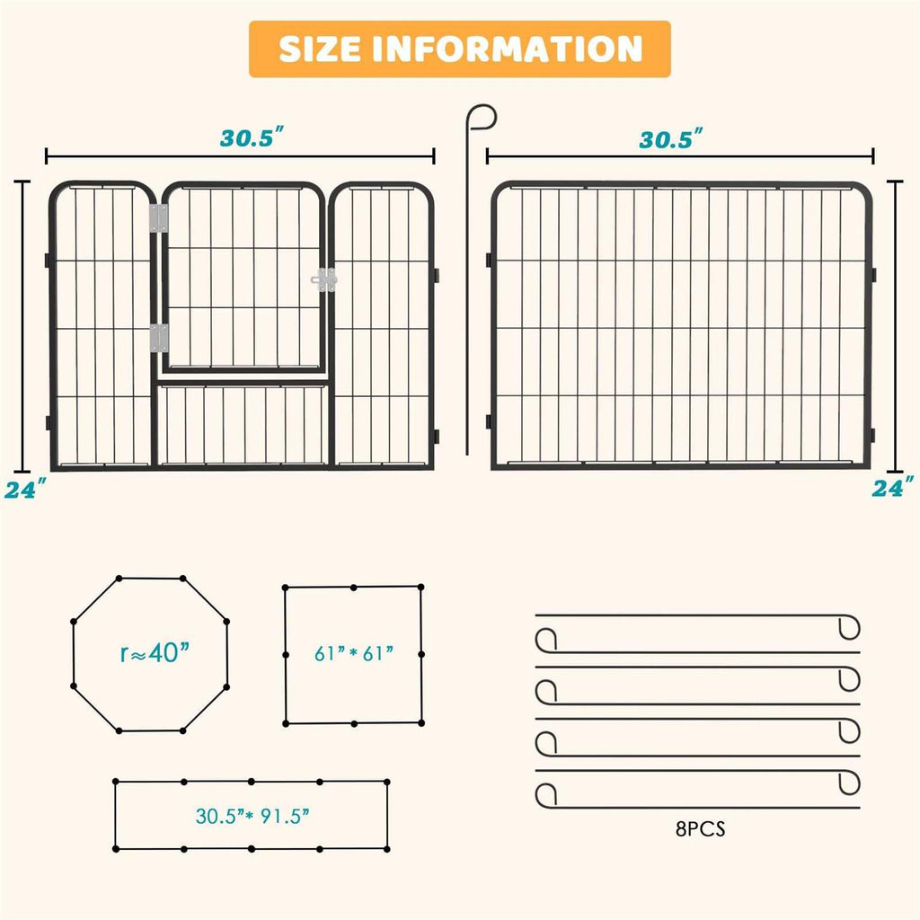 Heavy Duty Metal Dog Playpen 32 Width U261549