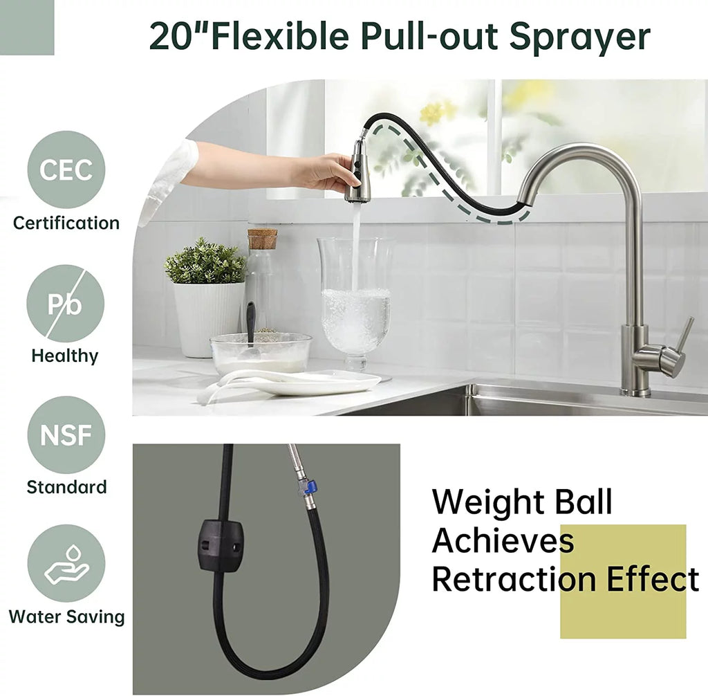 Brushed Nickel Pull Down Kitchen Faucet G271