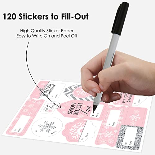 Snowflake Holiday Gift Tag Labels - 120 Stickers F32807