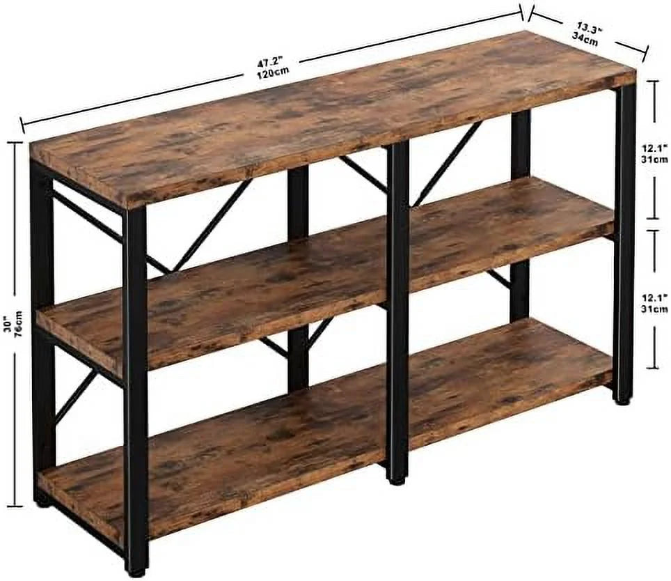 Rustic 47in 3-Tier Console Table R507
