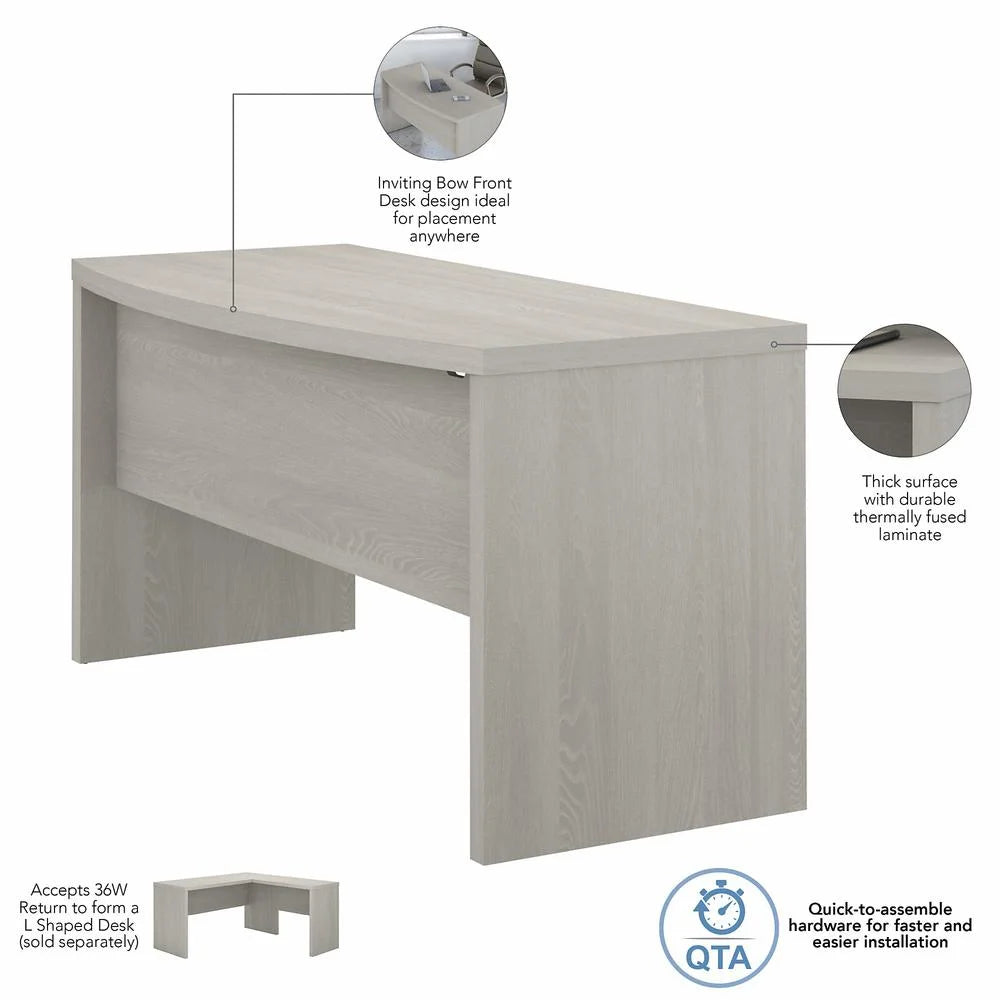 Gray Sand Desk and Credenza with Drawers E311122