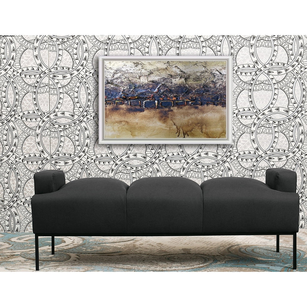 PU Leather Ottoman with Metal Frame K67343