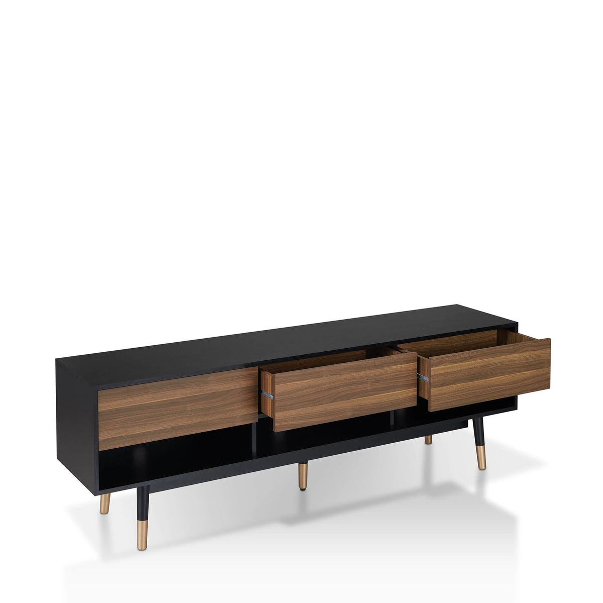 Black 71-inch 3-Shelf TV Console B4070