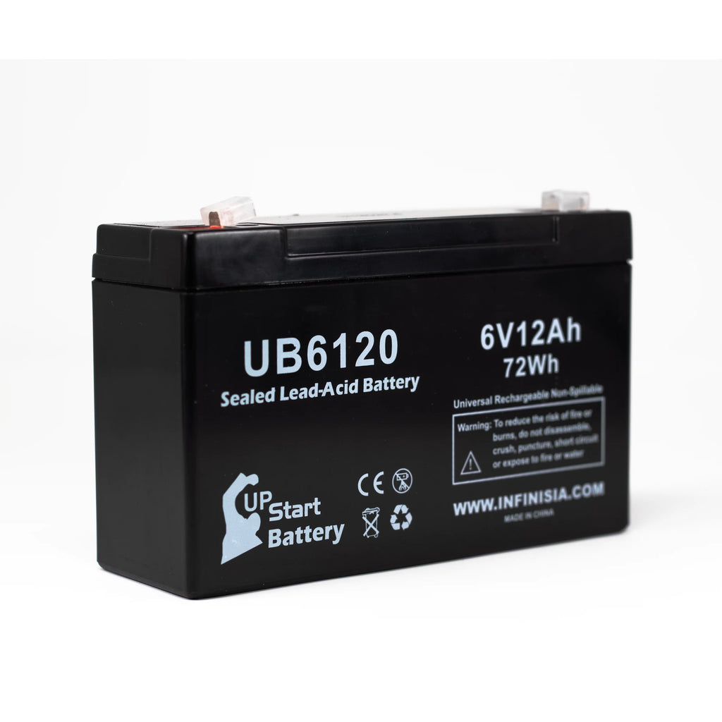 6V 12Ah Sealed Lead Acid Battery 4x Pack with F1 to F2 Terminal Adapters E633123