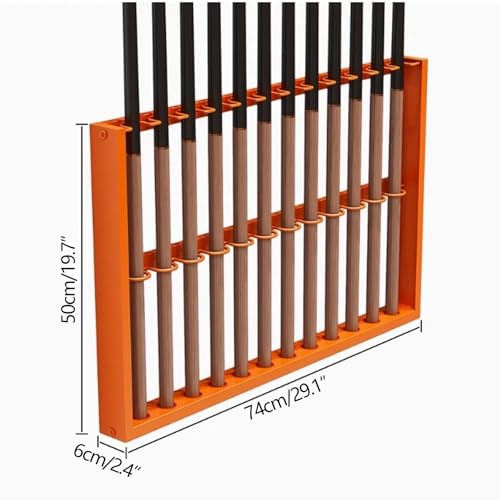 Wall Mount Pool Stick Holder Metal Cue Rack Black 60cm K7048