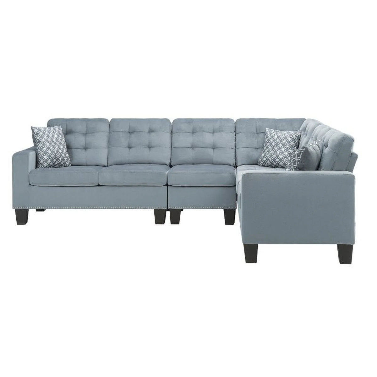 Gray Microfiber Reversible Sectional Q220514