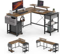 L Shaped Desk with Drawers and Storage Shelves T19662