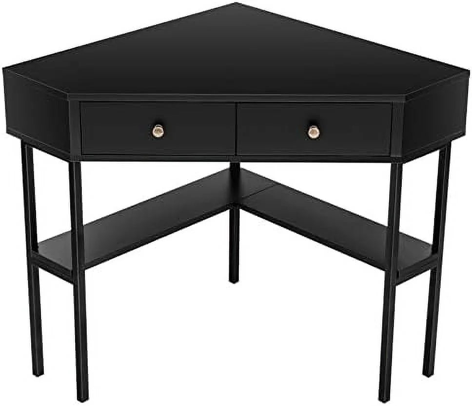 Corner Desk with 2 Drawers and Shelves N16353