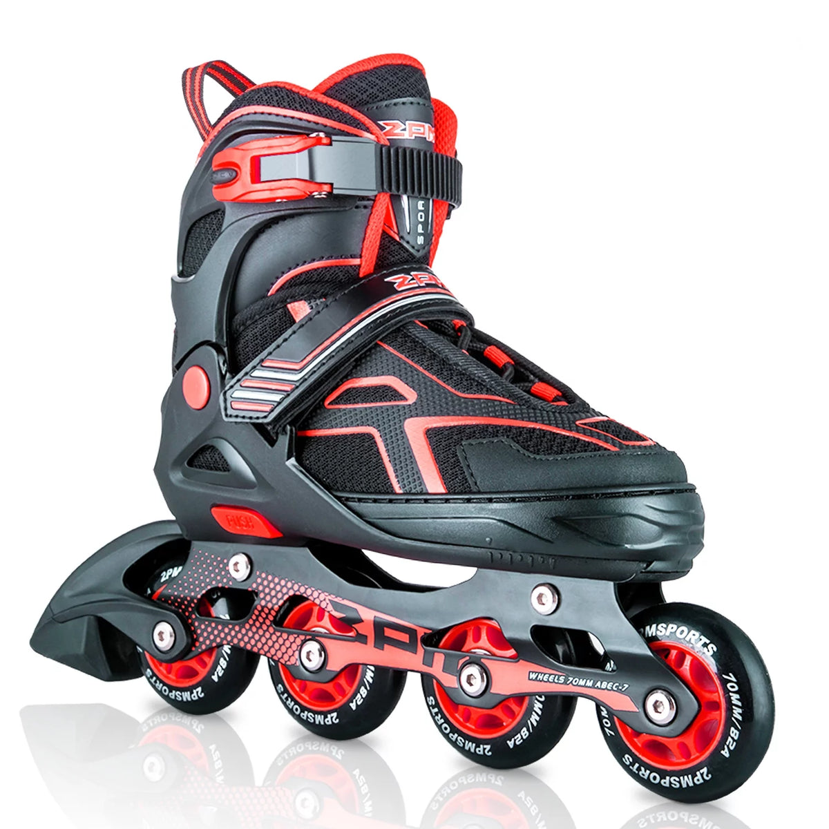 Red Black Adjustable Inline Skates E2214