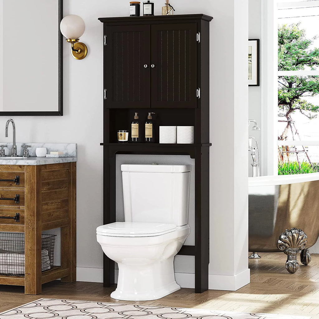 Bathroom Storage Over The Toilet Cabinet with Adjustable Shelves and Double Doors U605