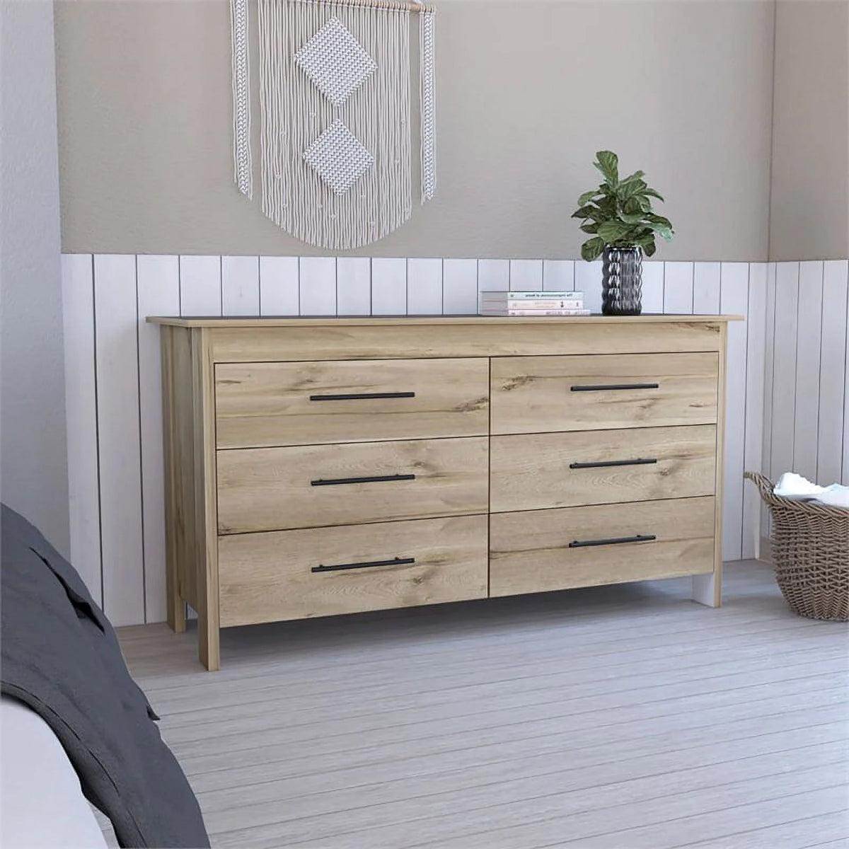 6 Drawer Engineered Wood Double Dresser W69112