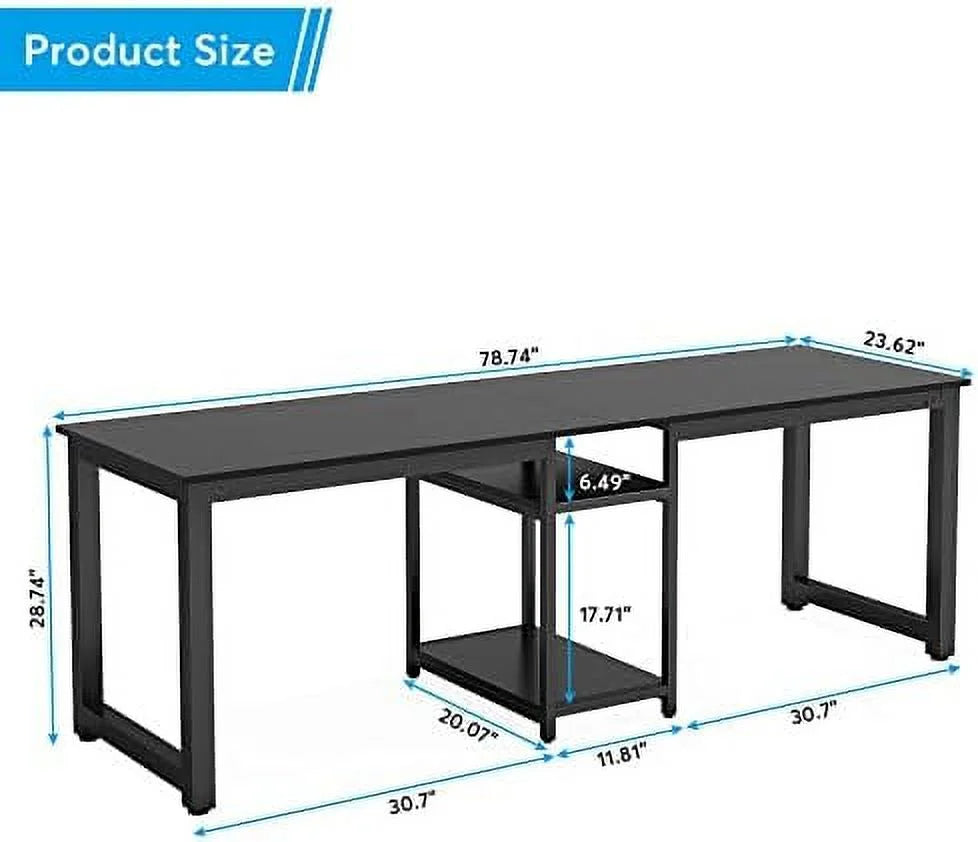78 Inches White Two Person Computer Desk U115826