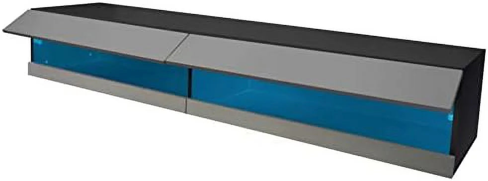 79" Floating TV Stand with 16 Color LEDs 2 Drawers G6832