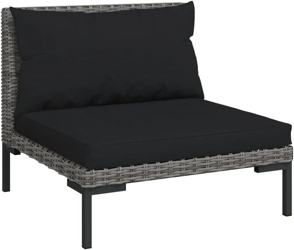 12 Piece Patio Lounge Set with Cushions Poly Rattan Dark Gray L455