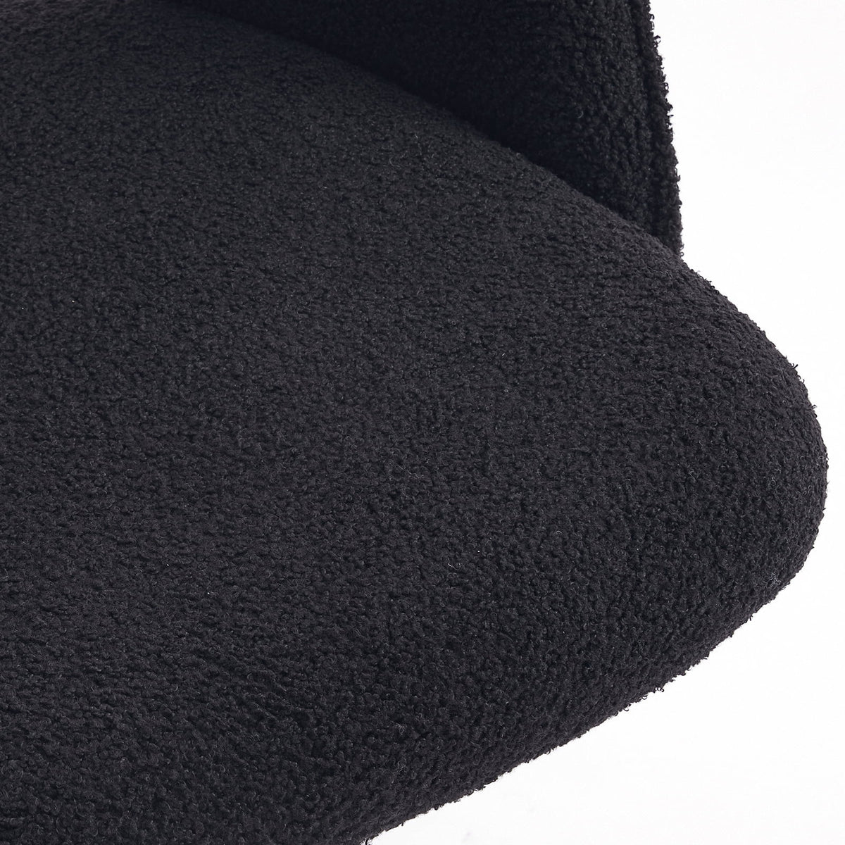 Black Faux Sherpa Upholstered Swivel Home Office Chair G28560