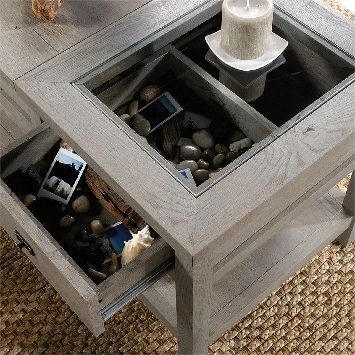 2 Piece Wood Bookcase and Lift-Top Coffee Table T556
