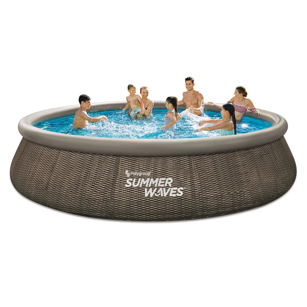 15 ft Dark Double Rattan Round Pool D758633