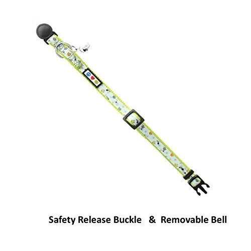 Cat Collar with Safety Buckle and Removable Bell M959325
