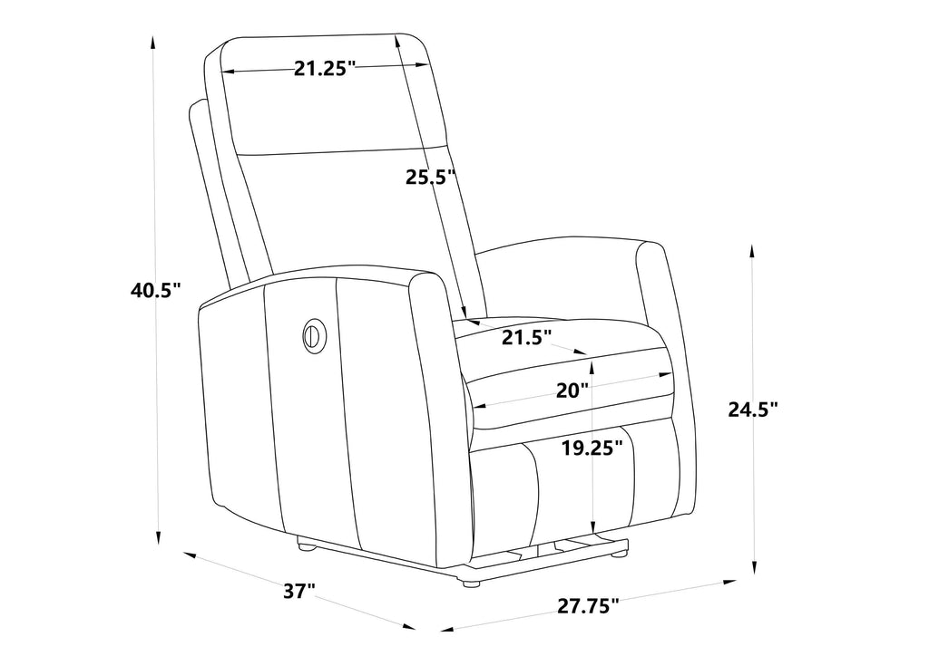 Black Power Recliner with USB Charger T339541