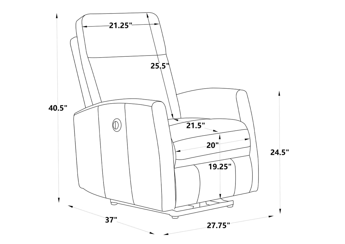 Black Power Recliner with USB Charger T339541