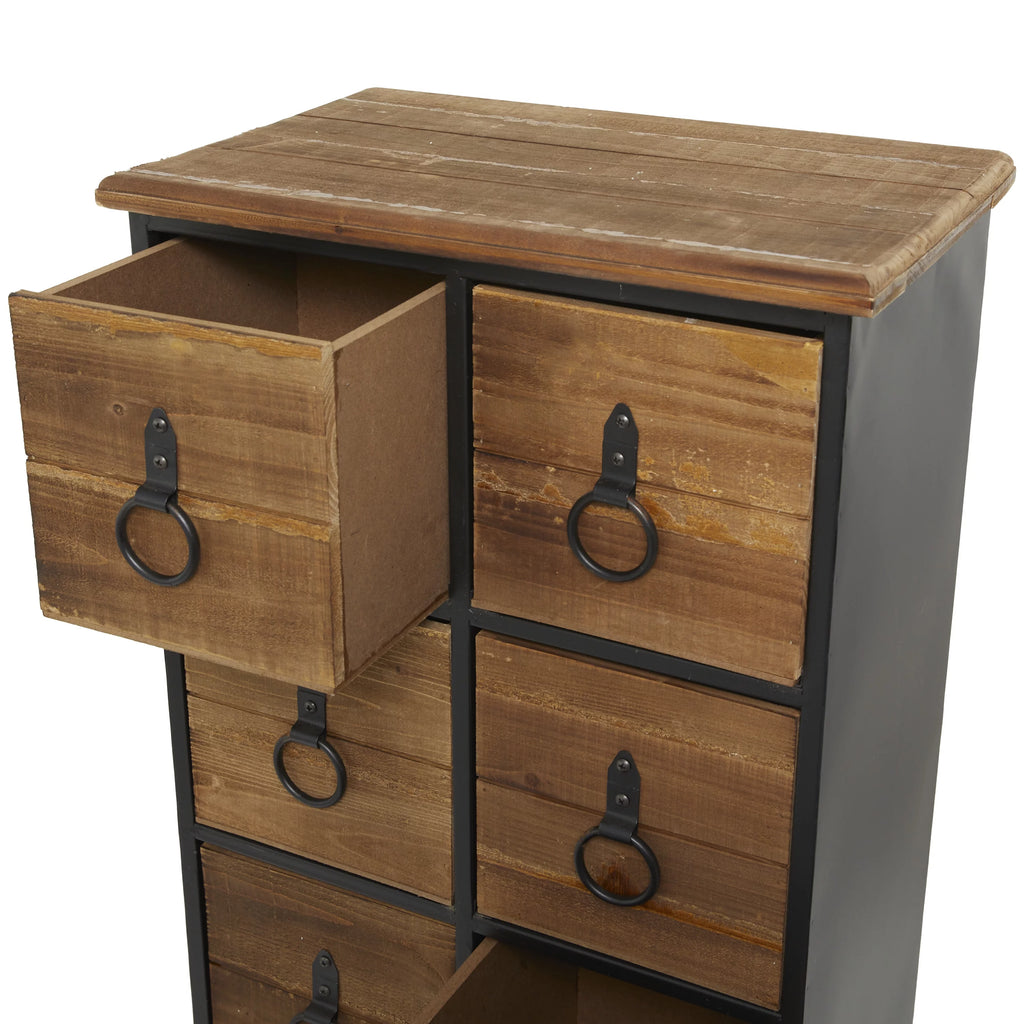 Rustic Wood Chest with Black Handles Y163381