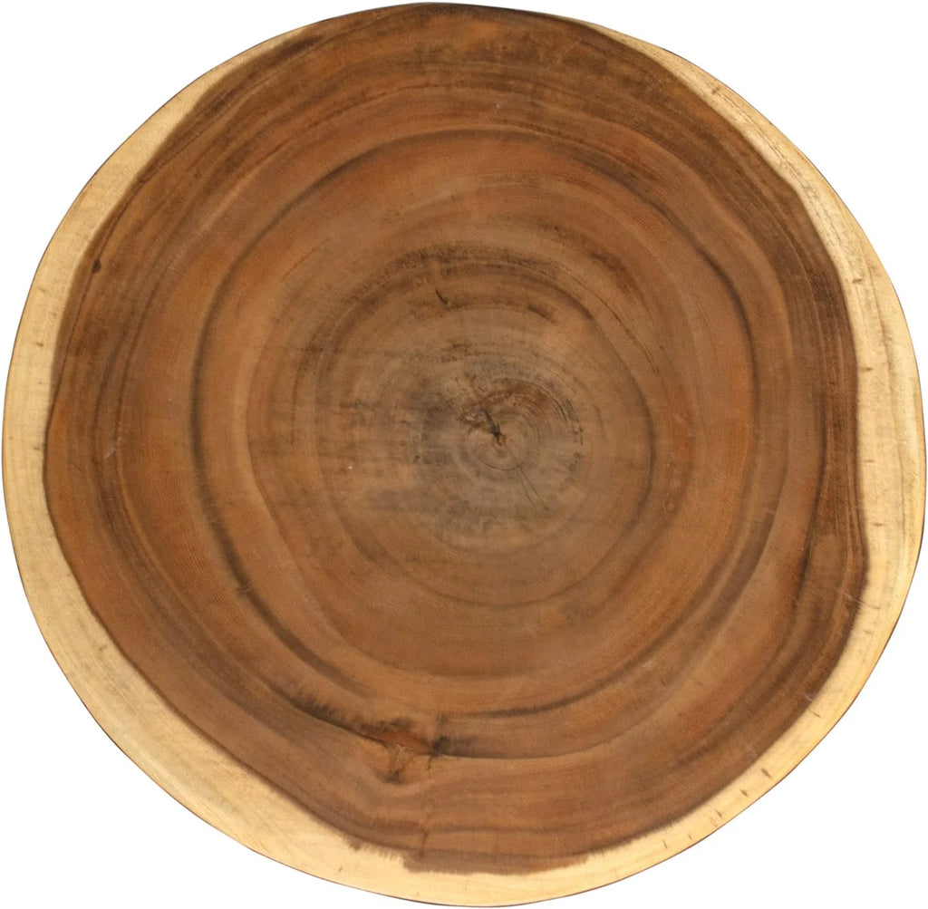 Round Natural Wood Slab Accent End Table F4955