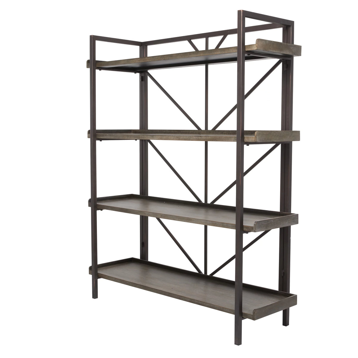 48" x 59" Brown Metal 4-Tier Shelving Unit I9193