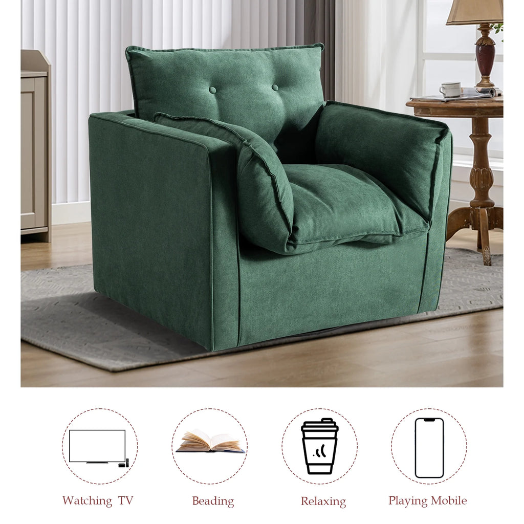 Green Upholstered Swivel Accent Chair R6436