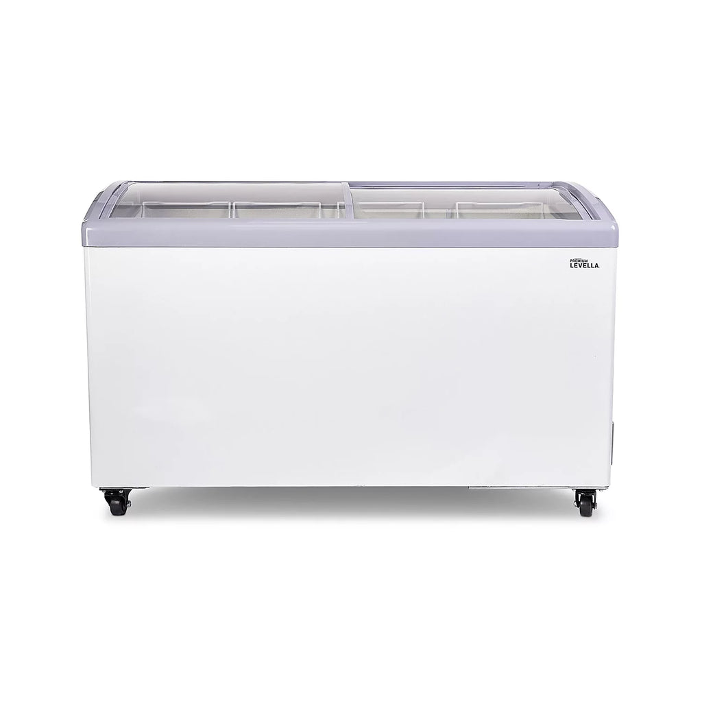 9.5 cu. ft. Curved Glass Top Chest Freezer White H549