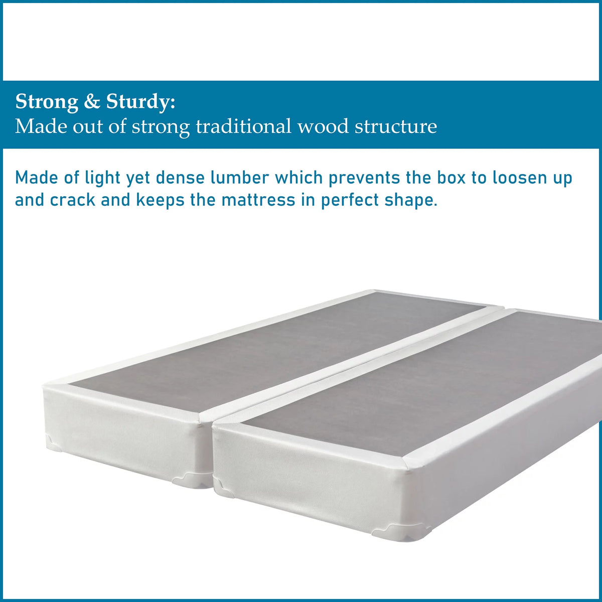 8" Split Wood Box Spring, Twin, White R859635