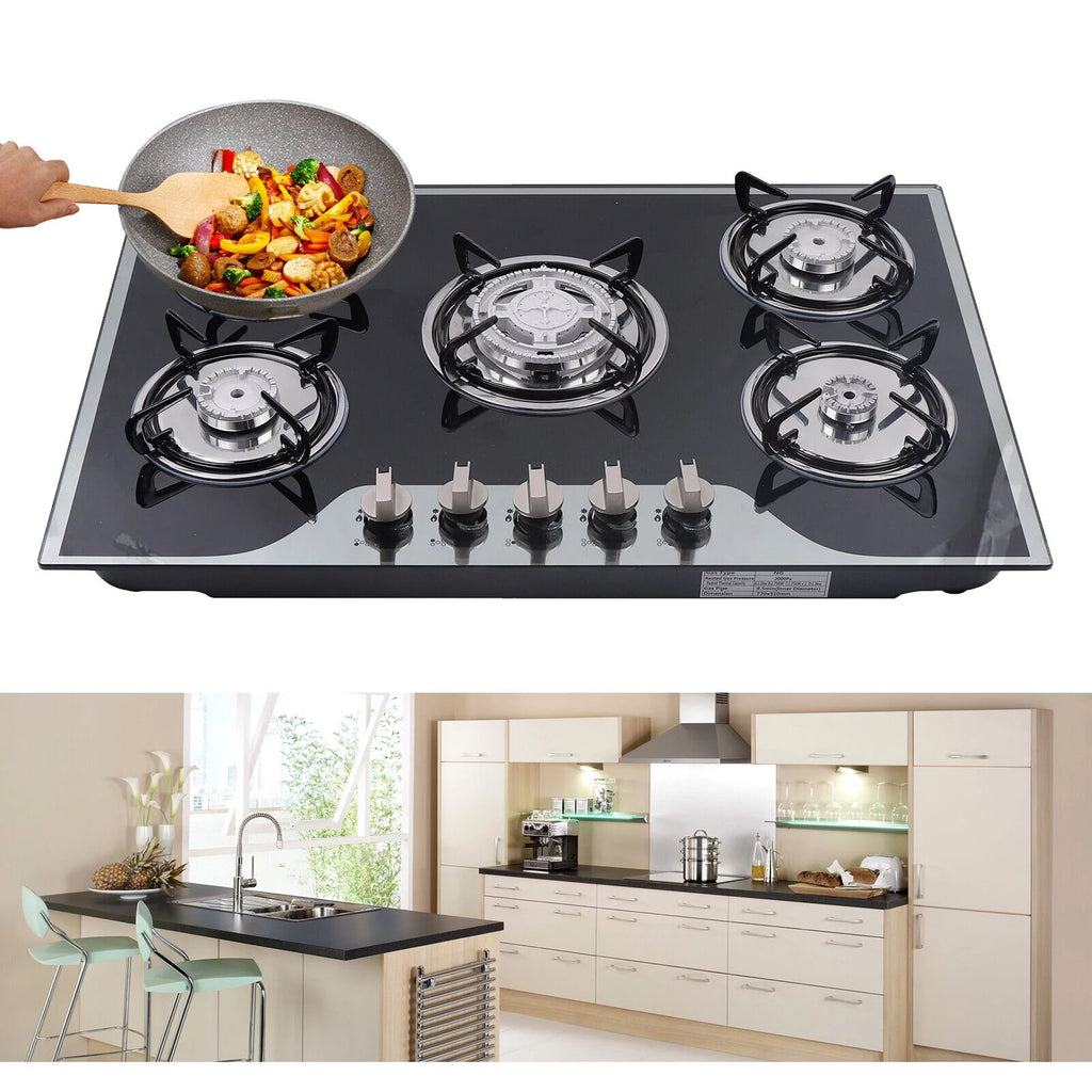 30" Stainless Steel 5 Burner Gas Cooktop E14474