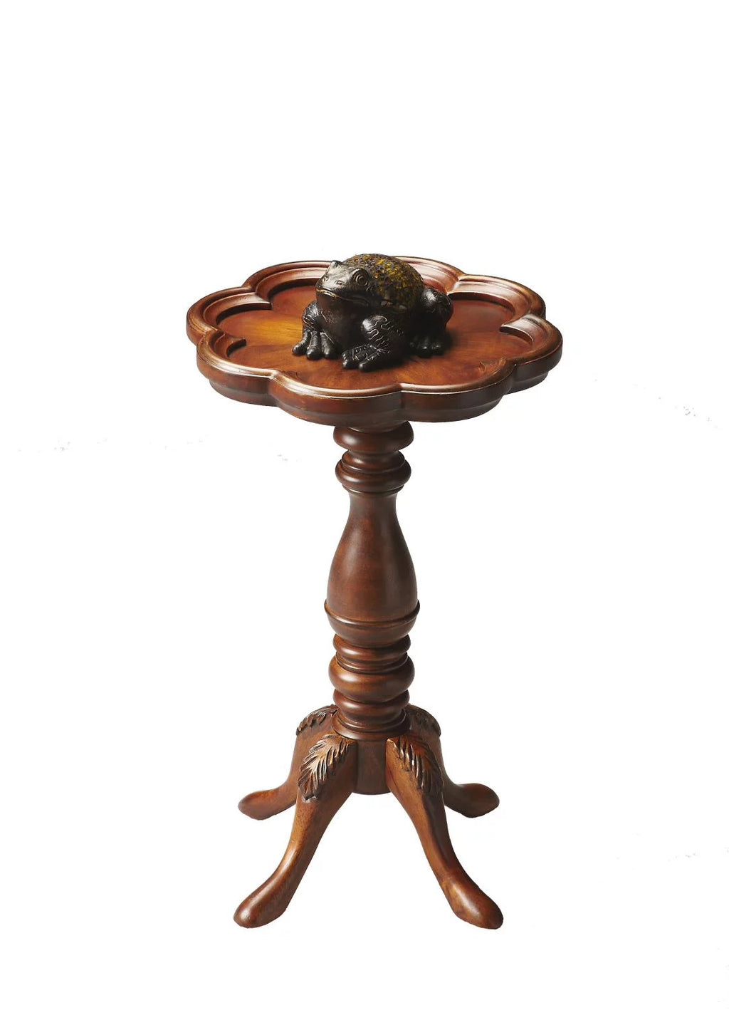 Olive Ash Scalloped Edge Accent Table R784