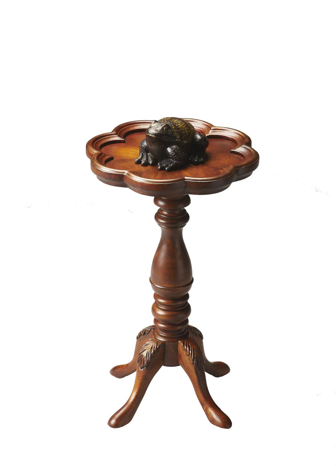 Olive Ash Scalloped Edge Accent Table R784