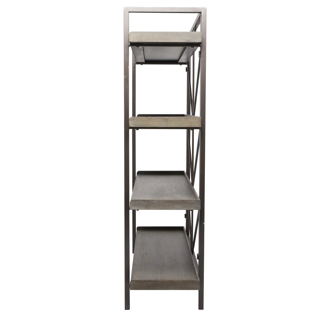 48" x 59" Brown Metal 4-Tier Shelving Unit I9193