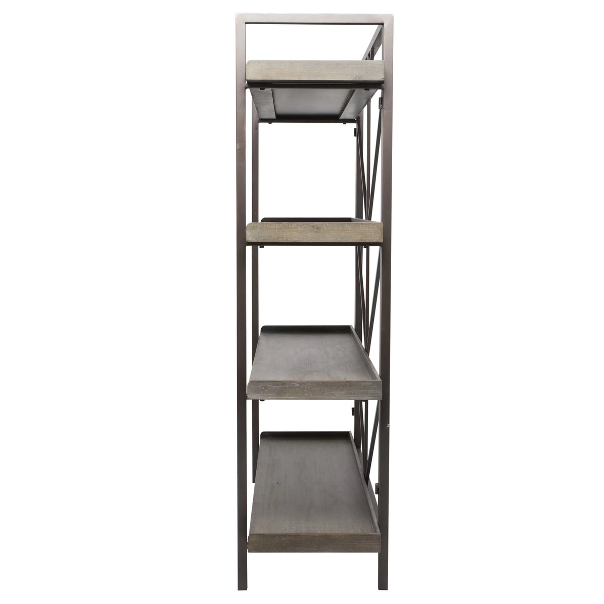 48" x 59" Brown Metal 4-Tier Shelving Unit I9193