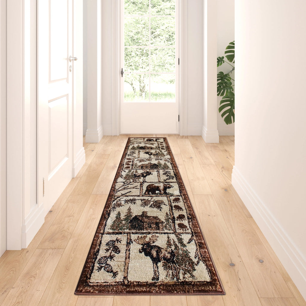 Cabin Style Area Rug Runner 2 Feet 2 Inch X 7 Feet 2 Inch T622