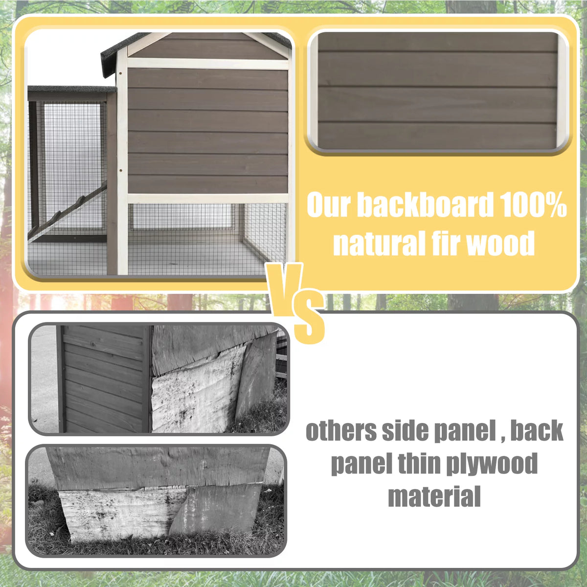 46.3" FirWood Rabbit Hutch with Pull Out Tray X73161