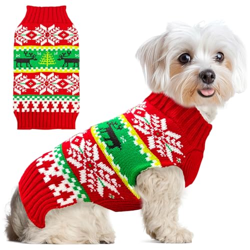 Grey Dog Christmas Sweater with Leash Hole M347