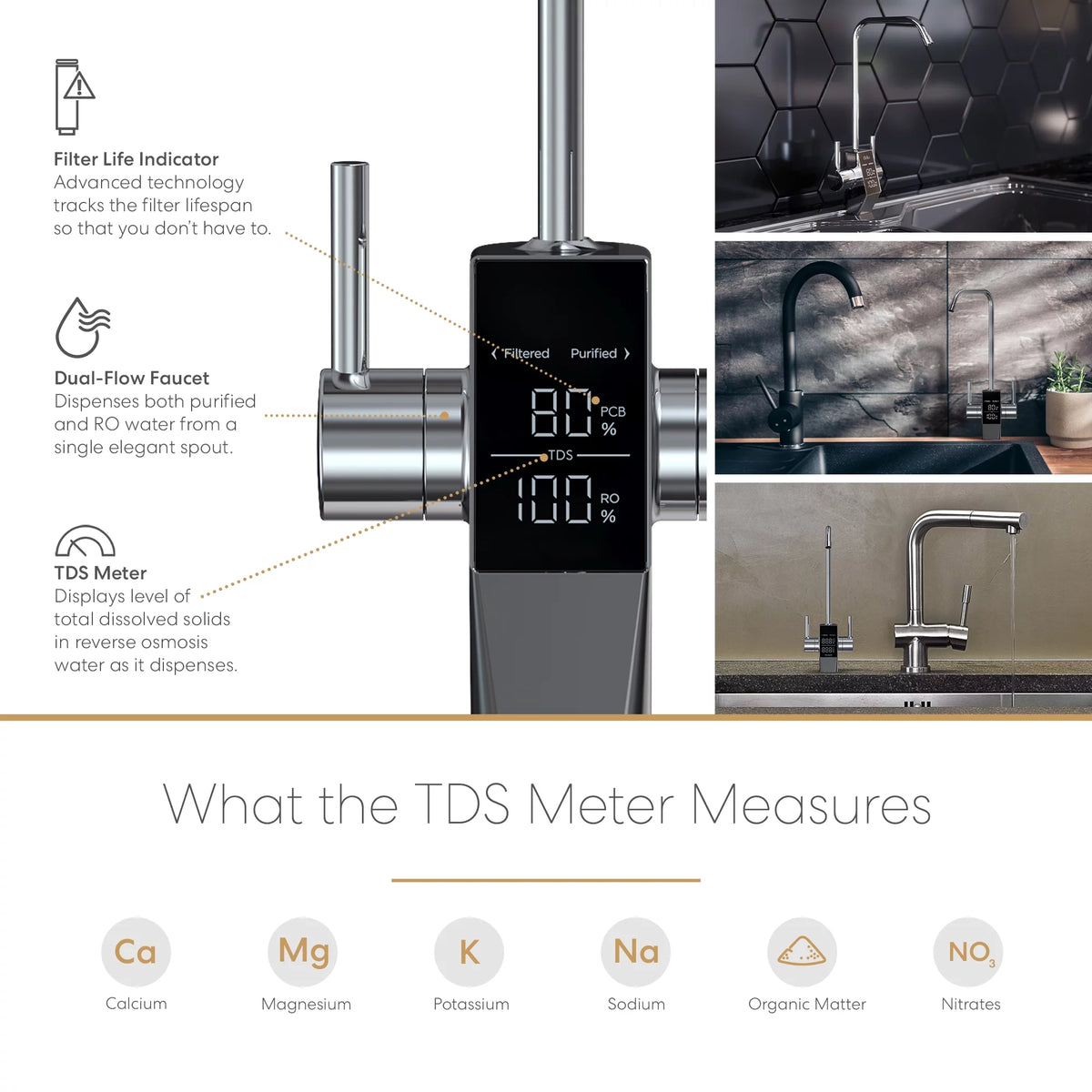 Reverse Osmosis Water Filtration System with Smart Faucet, 500 GPD A9098