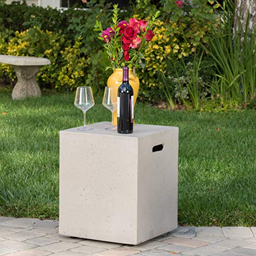 Light Gray Outdoor Rectangular Fire Table with Tank Holder A3242