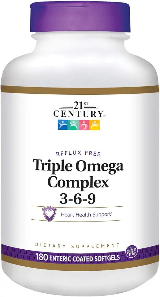 Triple Omega Complex 3-6-9 Enteric Coated Softgels, 180-Count (Pack of 2) Y266901