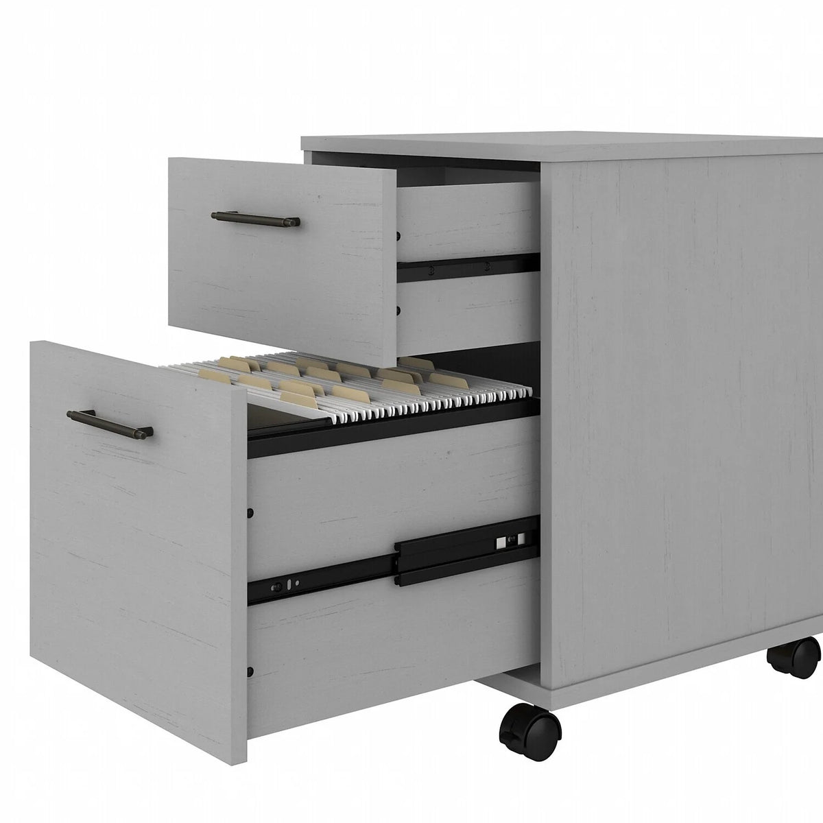 L Shaped Desk with 2 Drawer File Cabinet and 5 Shelf Bookcase Y5603