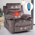 Oversized Grey Fabric Recliner with Massage and Heat X631373