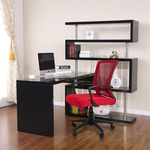Black Ergonomic Mesh Office Chair with Armrest N391012