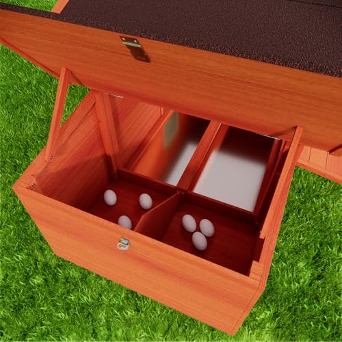3-Tier Large Wooden Chicken Coop with Run and Nesting Boxes K41000