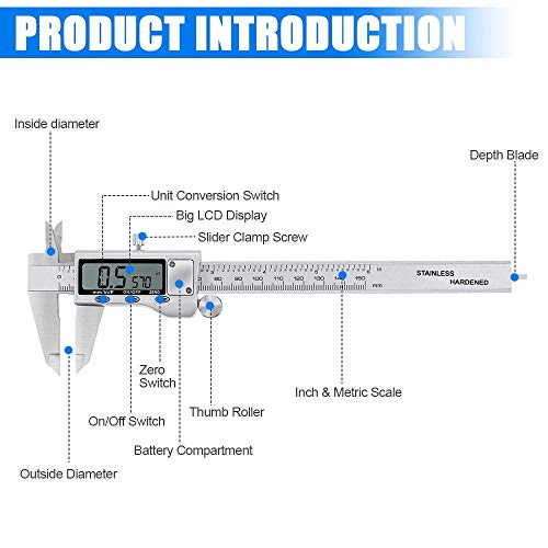 6 Inch Stainless Steel Digital Caliper W539