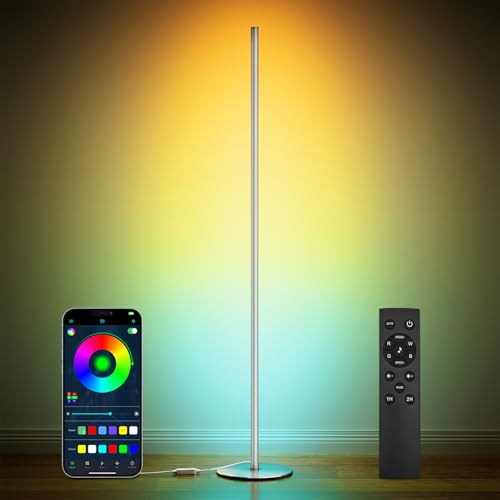 Smart RGB+IC LED Corner Floor Lamp with Remote L339